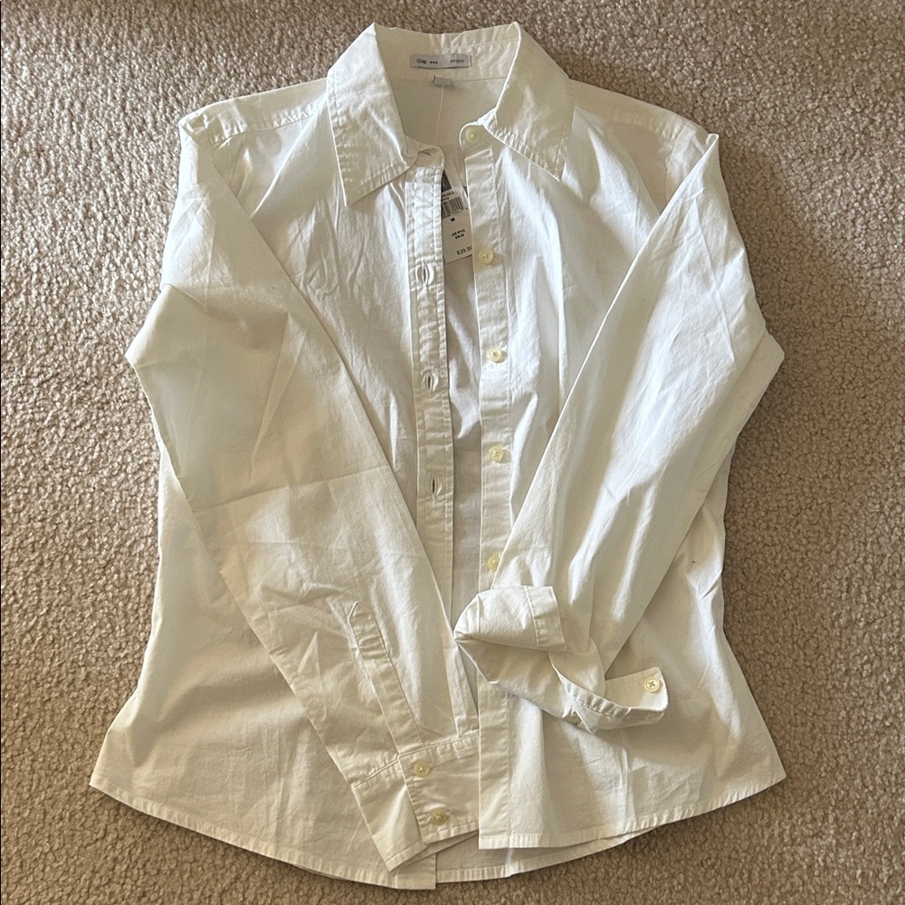 GAP White Button-Up Shirt